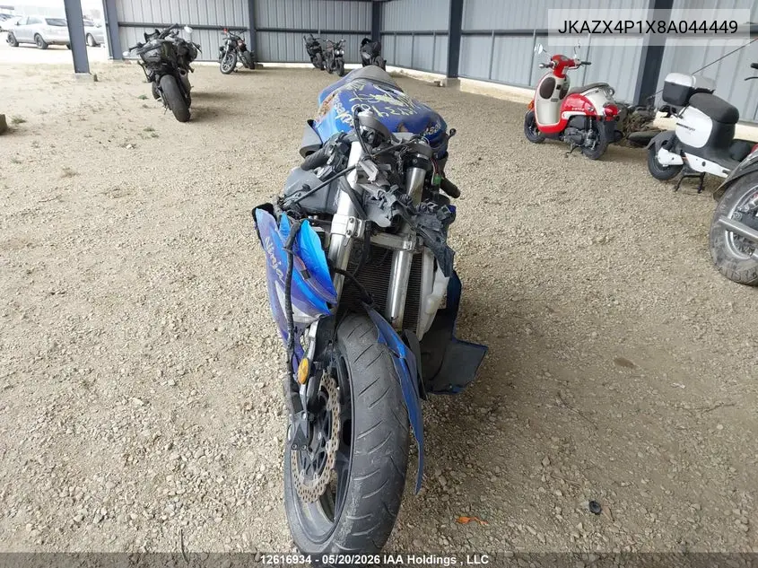 2008 Kawasaki Zx600 P VIN: JKAZX4P1X8A044449 Lot: 12616934