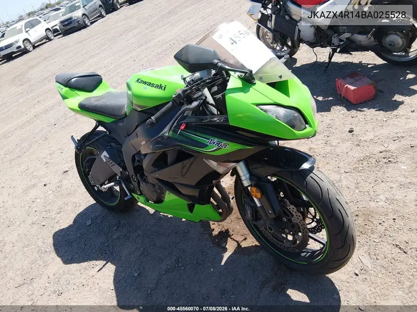2011 Kawasaki Zx600 R VIN: JKAZX4R14BA025528 Lot: 45560070