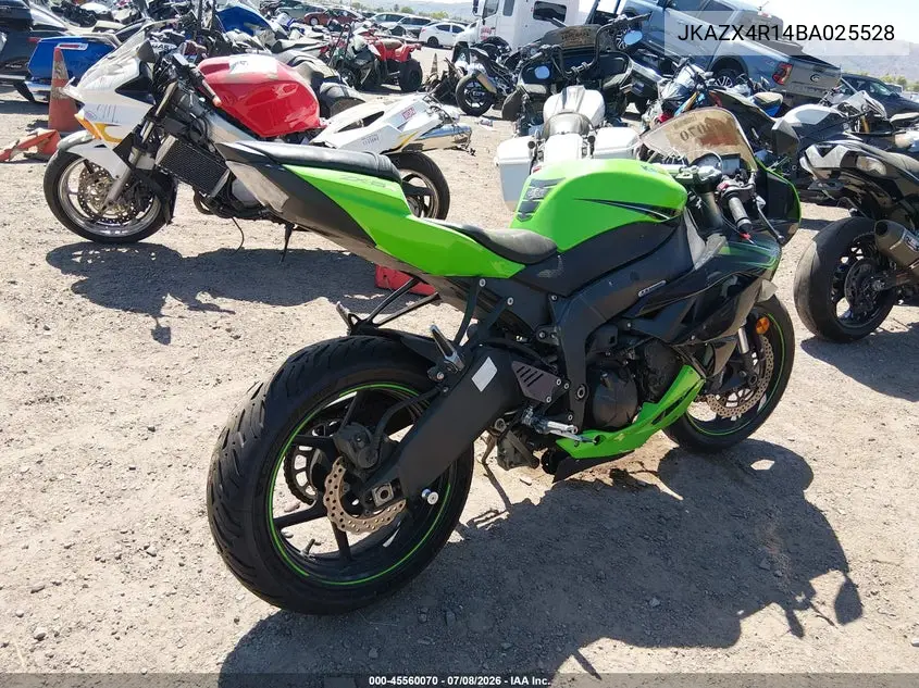 2011 Kawasaki Zx600 R VIN: JKAZX4R14BA025528 Lot: 45560070