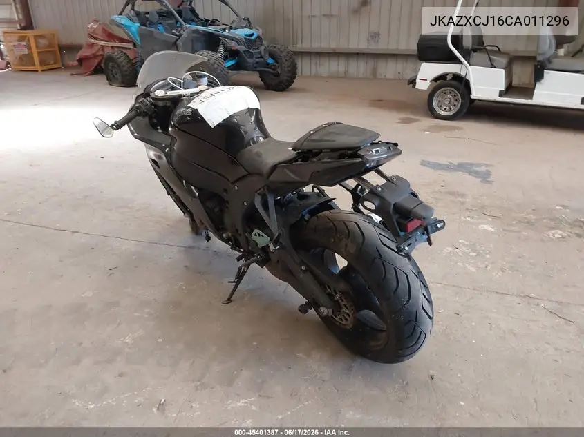 2012 Kawasaki Zx1000 J VIN: JKAZXCJ16CA011296 Lot: 45401387