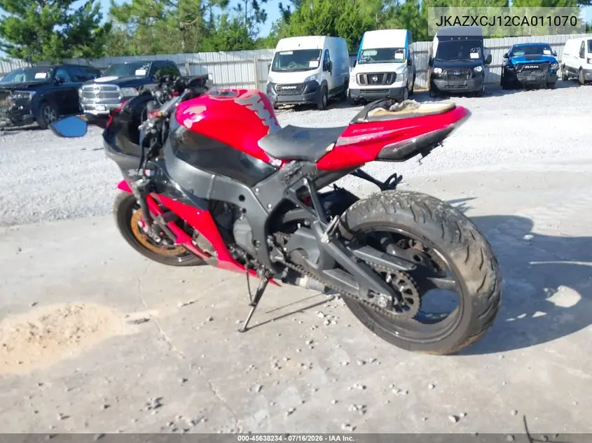 2012 Kawasaki Zx1000 J VIN: JKAZXCJ12CA011070 Lot: 45638234