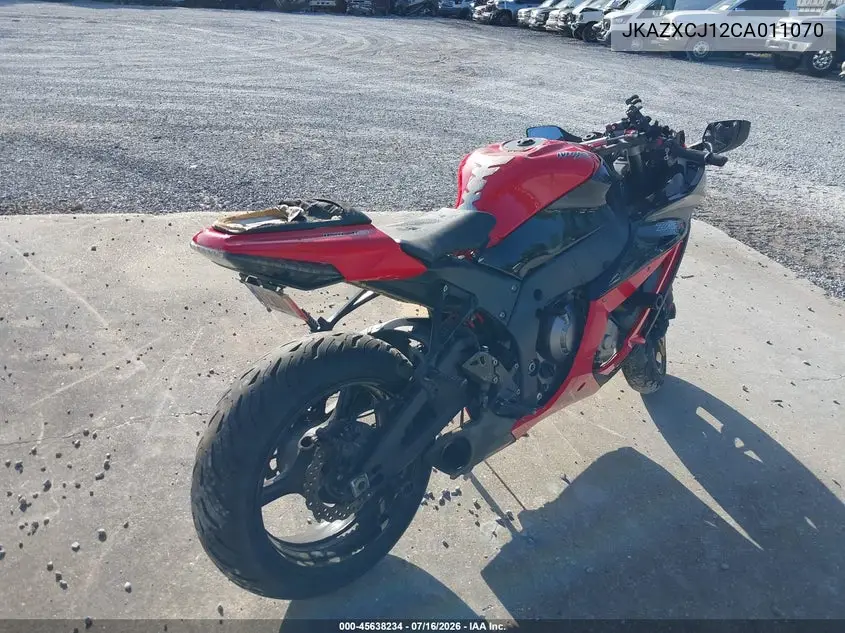 2012 Kawasaki Zx1000 J VIN: JKAZXCJ12CA011070 Lot: 45638234