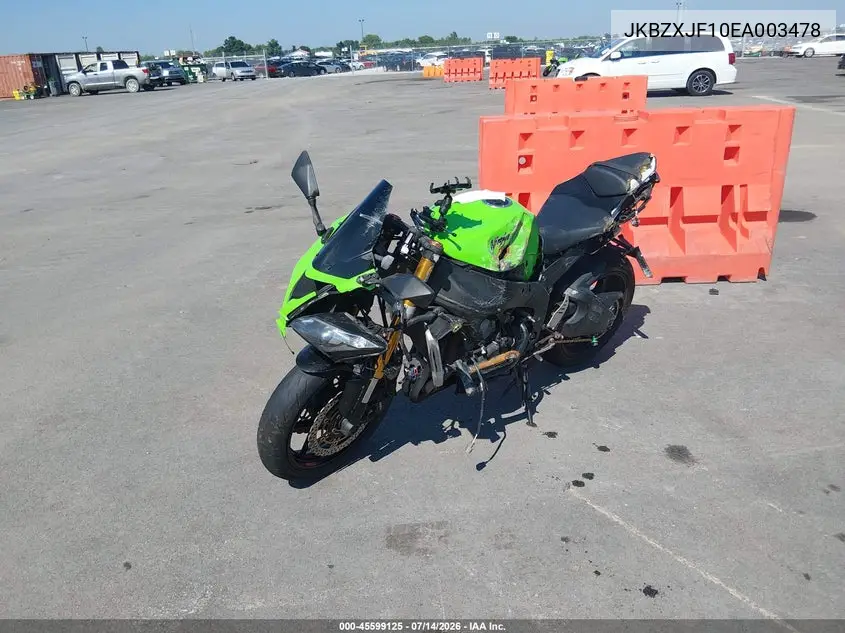 2014 Kawasaki Zx636 F VIN: JKBZXJF10EA003478 Lot: 45599125