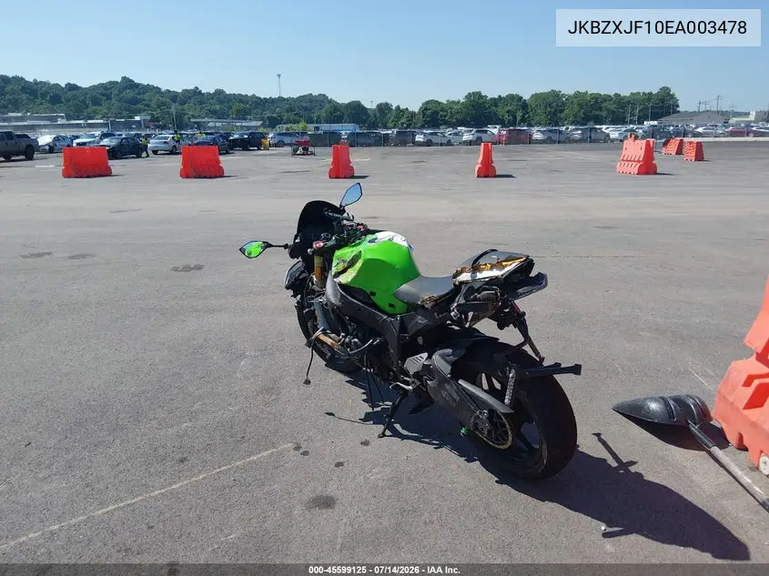 2014 Kawasaki Zx636 F VIN: JKBZXJF10EA003478 Lot: 45599125