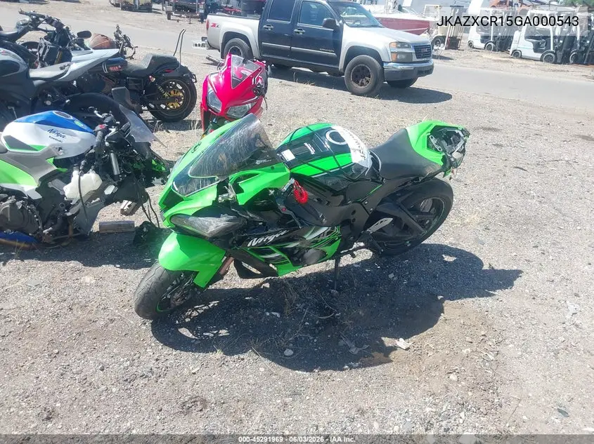 2016 Kawasaki Zx1000 R VIN: JKAZXCR15GA000543 Lot: 45291969