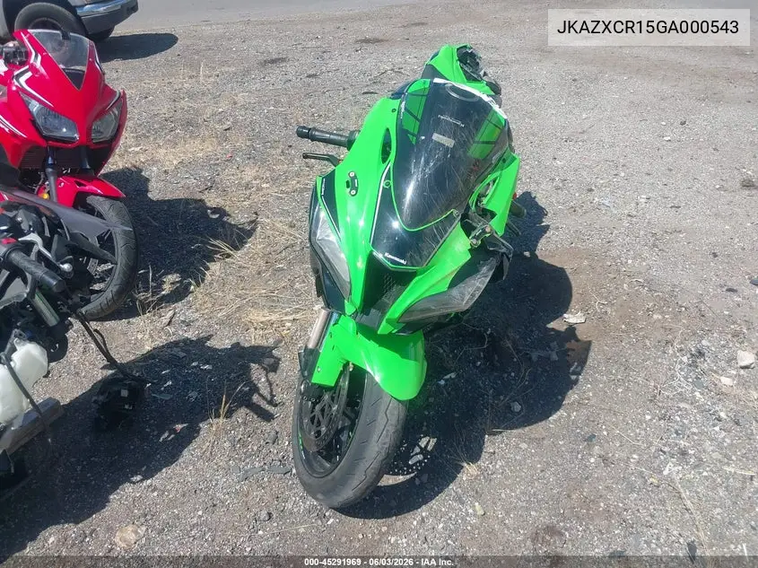 2016 Kawasaki Zx1000 R VIN: JKAZXCR15GA000543 Lot: 45291969