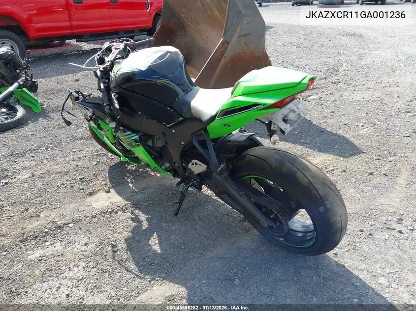 2016 Kawasaki Zx1000 R VIN: JKAZXCR11GA001236 Lot: 45596282