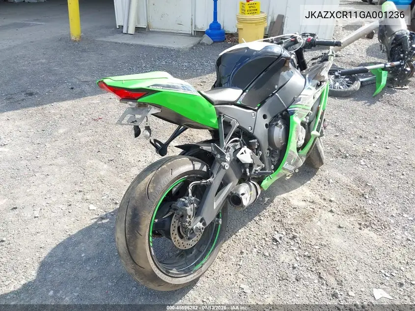 2016 Kawasaki Zx1000 R VIN: JKAZXCR11GA001236 Lot: 45596282