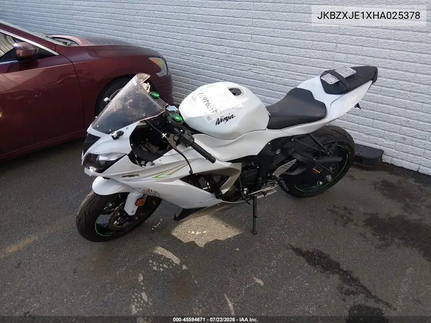 2017 Kawasaki Zx636 E VIN: JKBZXJE1XHA025378 Lot: 45594671