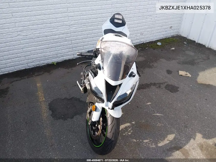 2017 Kawasaki Zx636 E VIN: JKBZXJE1XHA025378 Lot: 45594671