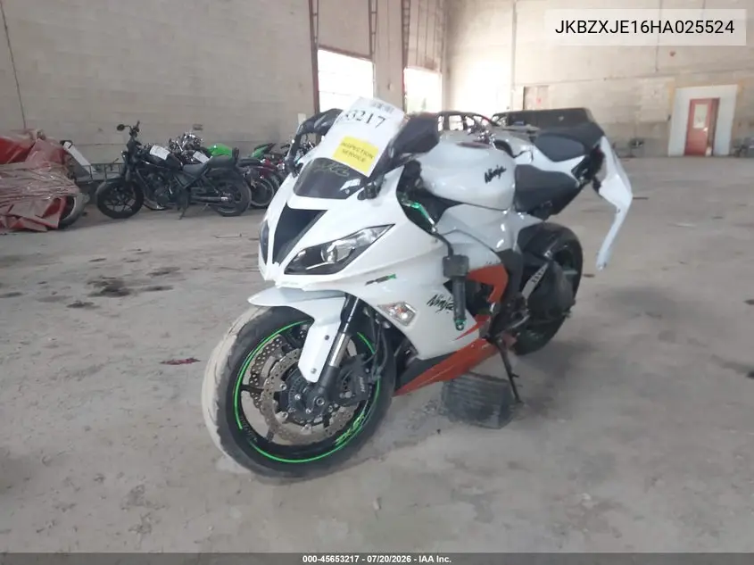 2017 Kawasaki Zx636 E VIN: JKBZXJE16HA025524 Lot: 45653217