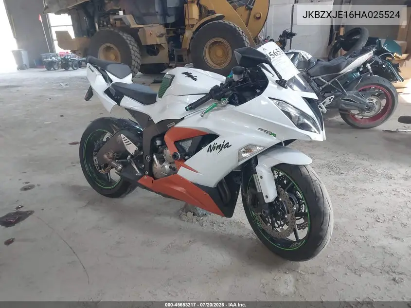 2017 Kawasaki Zx636 E VIN: JKBZXJE16HA025524 Lot: 45653217