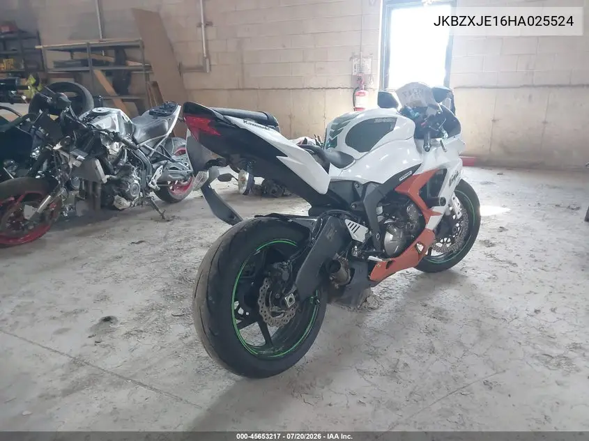 2017 Kawasaki Zx636 E VIN: JKBZXJE16HA025524 Lot: 45653217