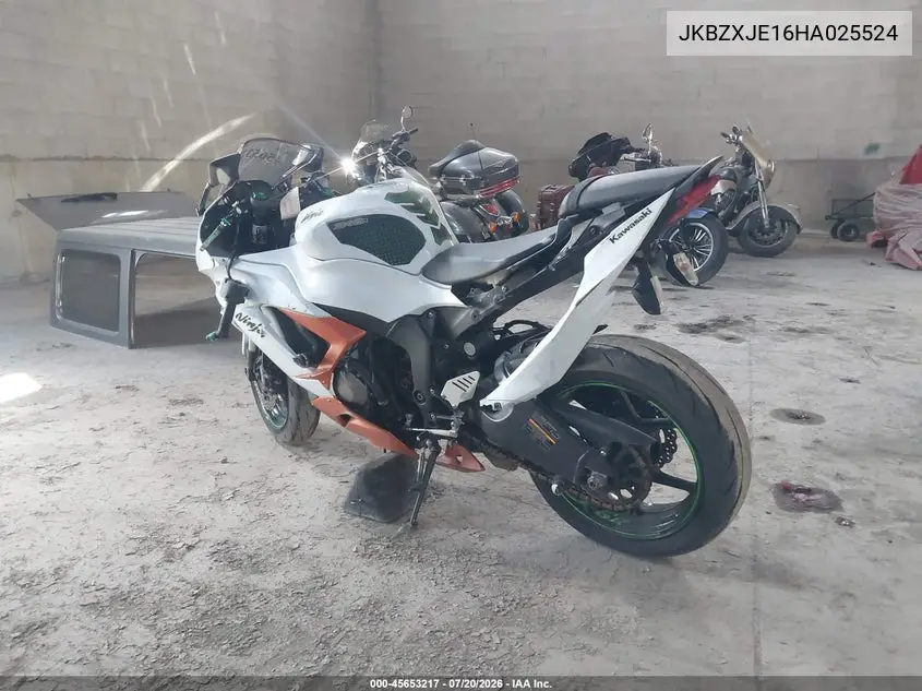 2017 Kawasaki Zx636 E VIN: JKBZXJE16HA025524 Lot: 45653217