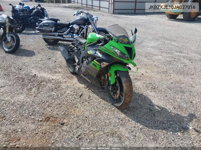 2018 Kawasaki Zx636 E VIN: JKBZXJE10JA027016 Lot: 45487930