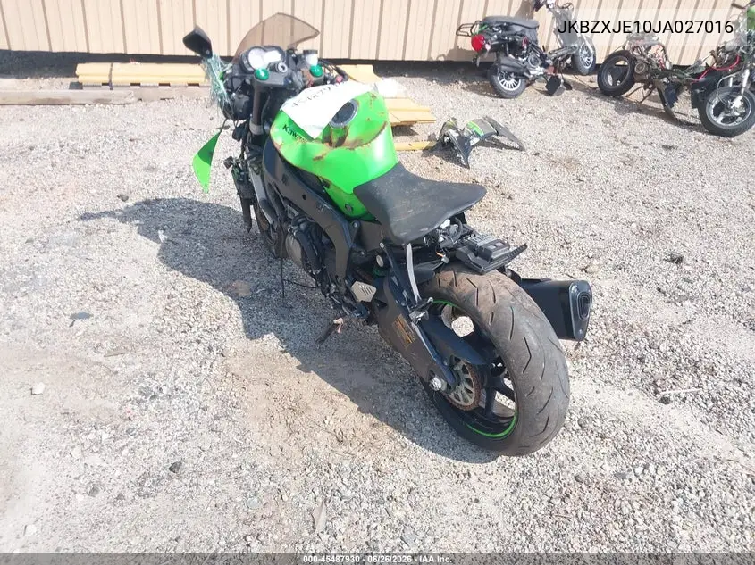 2018 Kawasaki Zx636 E VIN: JKBZXJE10JA027016 Lot: 45487930