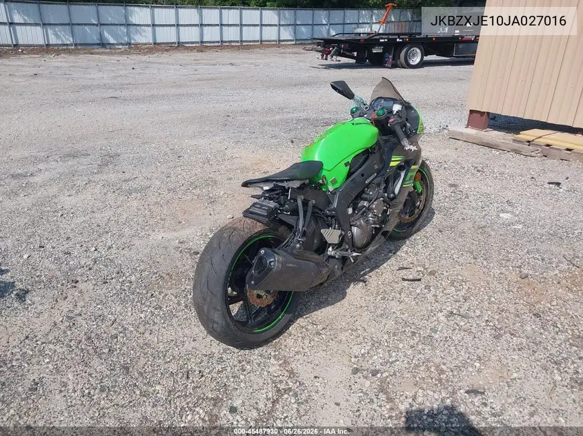 2018 Kawasaki Zx636 E VIN: JKBZXJE10JA027016 Lot: 45487930