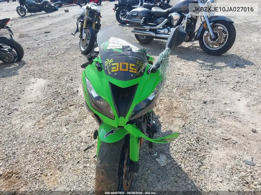 2018 Kawasaki Zx636 E VIN: JKBZXJE10JA027016 Lot: 45487930