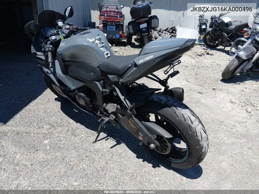 2019 Kawasaki Zx636 K VIN: JKBZXJG16KA000496 Lot: 45206283