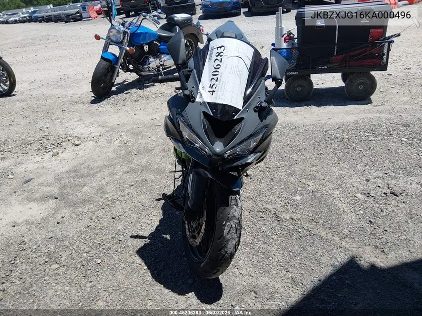 2019 Kawasaki Zx636 K VIN: JKBZXJG16KA000496 Lot: 45206283