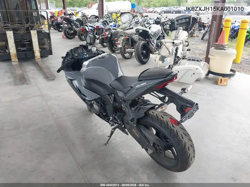 2019 Kawasaki Zx636 K VIN: JKBZXJH15KA001010 Lot: 45303513