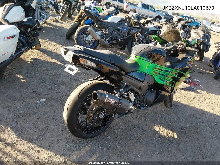 2020 Kawasaki Zx1400 J VIN: JKBZXNJ10LA010670 Lot: 45544177