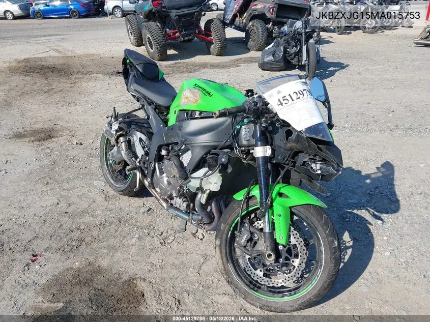 2021 Kawasaki Zx636 K VIN: JKBZXJG15MA015753 Lot: 45129788