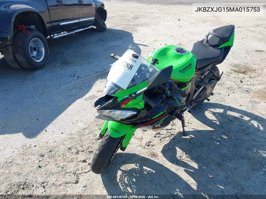 2021 Kawasaki Zx636 K VIN: JKBZXJG15MA015753 Lot: 45129788