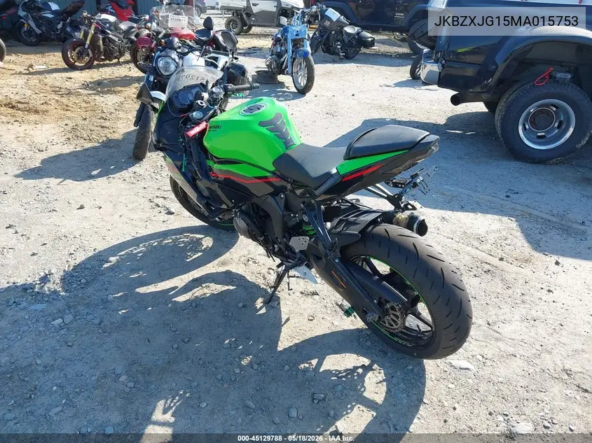 2021 Kawasaki Zx636 K VIN: JKBZXJG15MA015753 Lot: 45129788