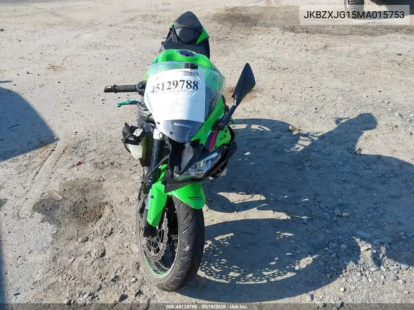 2021 Kawasaki Zx636 K VIN: JKBZXJG15MA015753 Lot: 45129788