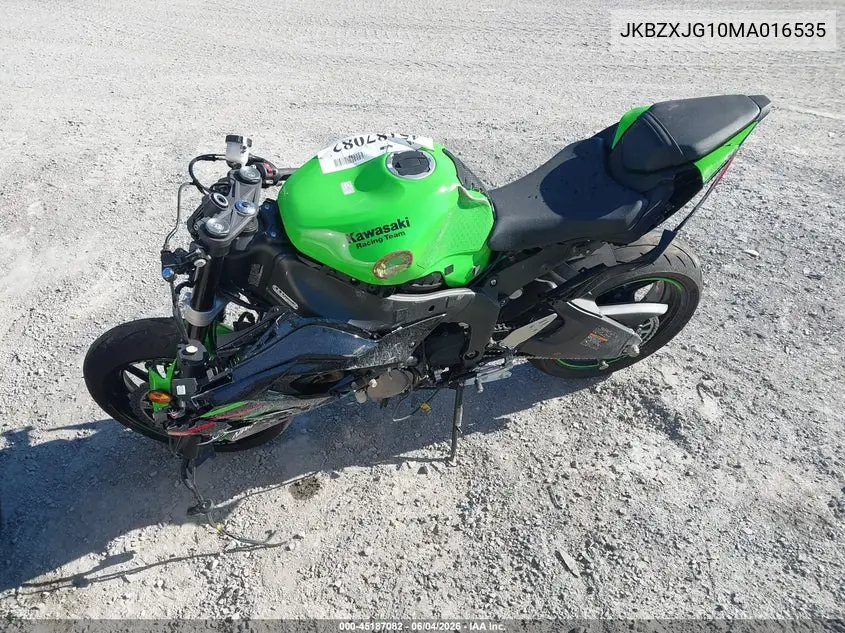 2021 Kawasaki Zx636 K VIN: JKBZXJG10MA016535 Lot: 45187082