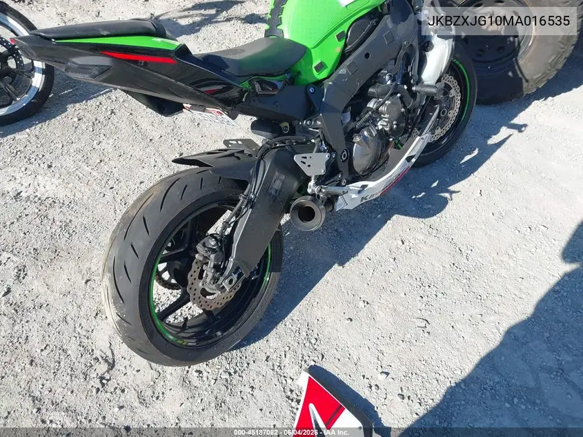 2021 Kawasaki Zx636 K VIN: JKBZXJG10MA016535 Lot: 45187082