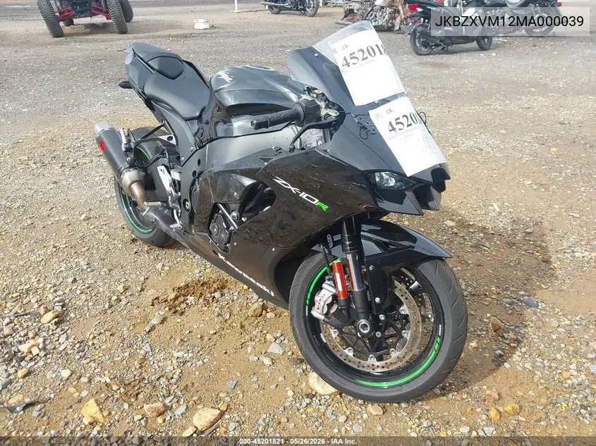 2021 Kawasaki Zx1002 M VIN: JKBZXVM12MA000039 Lot: 45201821