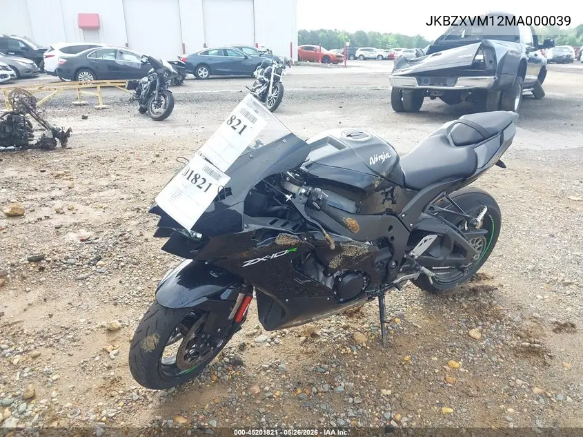 2021 Kawasaki Zx1002 M VIN: JKBZXVM12MA000039 Lot: 45201821