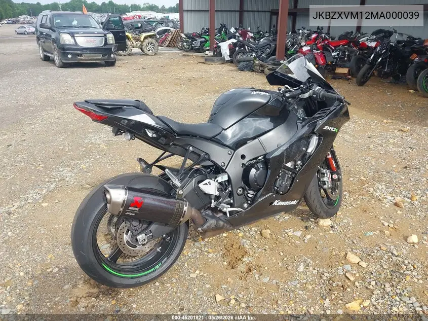 2021 Kawasaki Zx1002 M VIN: JKBZXVM12MA000039 Lot: 45201821