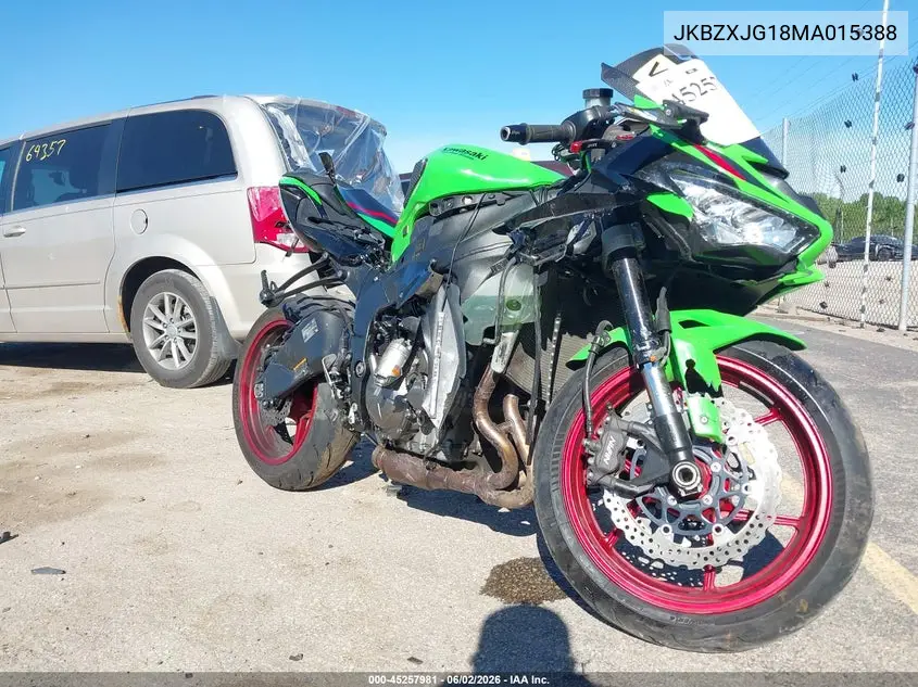 2021 Kawasaki Zx636 K VIN: JKBZXJG18MA015388 Lot: 45257981