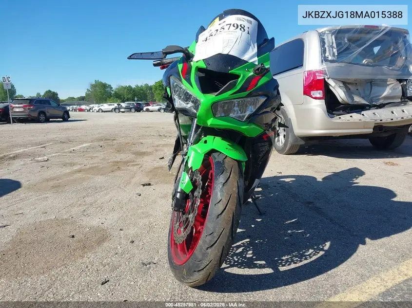 2021 Kawasaki Zx636 K VIN: JKBZXJG18MA015388 Lot: 45257981