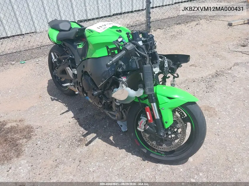 2021 Kawasaki Zx1002 M VIN: JKBZXVM12MA000431 Lot: 45463941