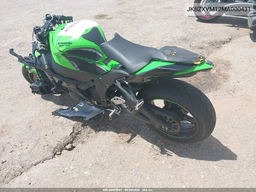 2021 Kawasaki Zx1002 M VIN: JKBZXVM12MA000431 Lot: 45463941