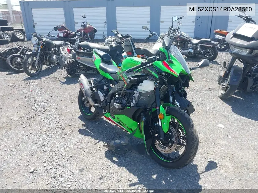 2024 Kawasaki Zx400 S VIN: ML5ZXCS14RDA28560 Lot: 45297843