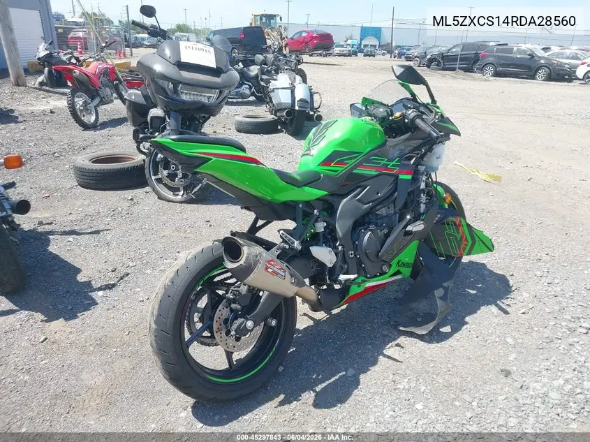 2024 Kawasaki Zx400 S VIN: ML5ZXCS14RDA28560 Lot: 45297843
