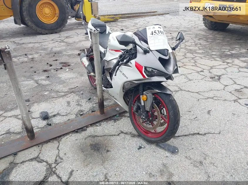 2024 Kawasaki Zx636 K VIN: JKBZXJK18RA003661 Lot: 45398712