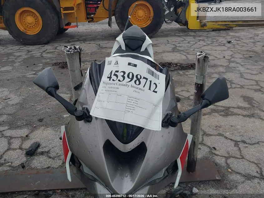 2024 Kawasaki Zx636 K VIN: JKBZXJK18RA003661 Lot: 45398712