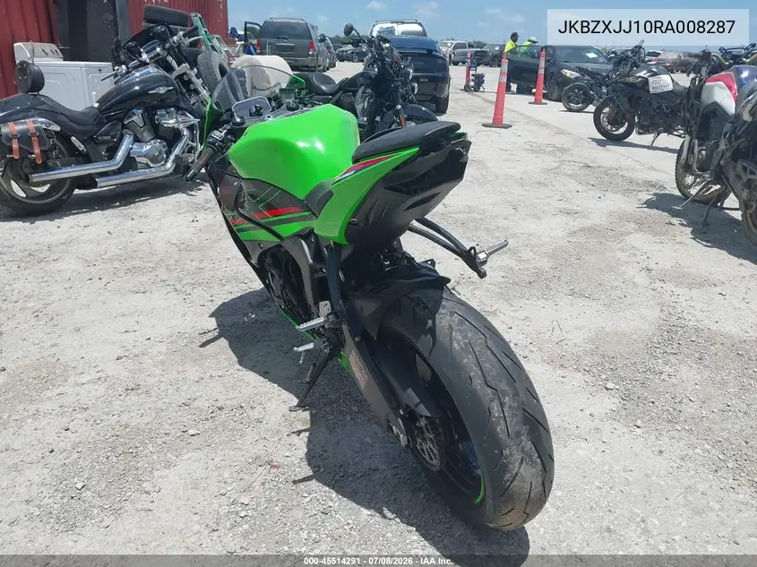 2024 Kawasaki Zx636 K VIN: JKBZXJJ10RA008287 Lot: 45514291