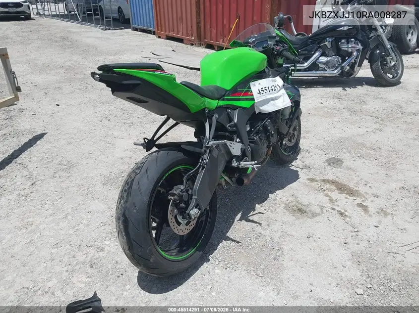 2024 Kawasaki Zx636 K VIN: JKBZXJJ10RA008287 Lot: 45514291