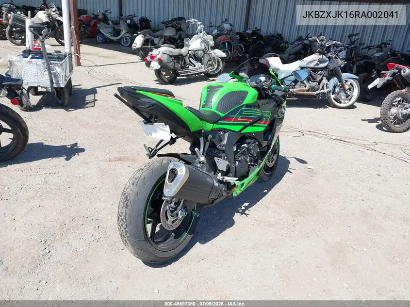 2024 Kawasaki Zx636 K VIN: JKBZXJK16RA002041 Lot: 45597350