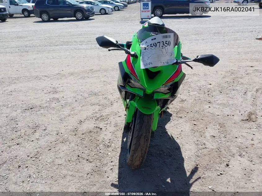 2024 Kawasaki Zx636 K VIN: JKBZXJK16RA002041 Lot: 45597350