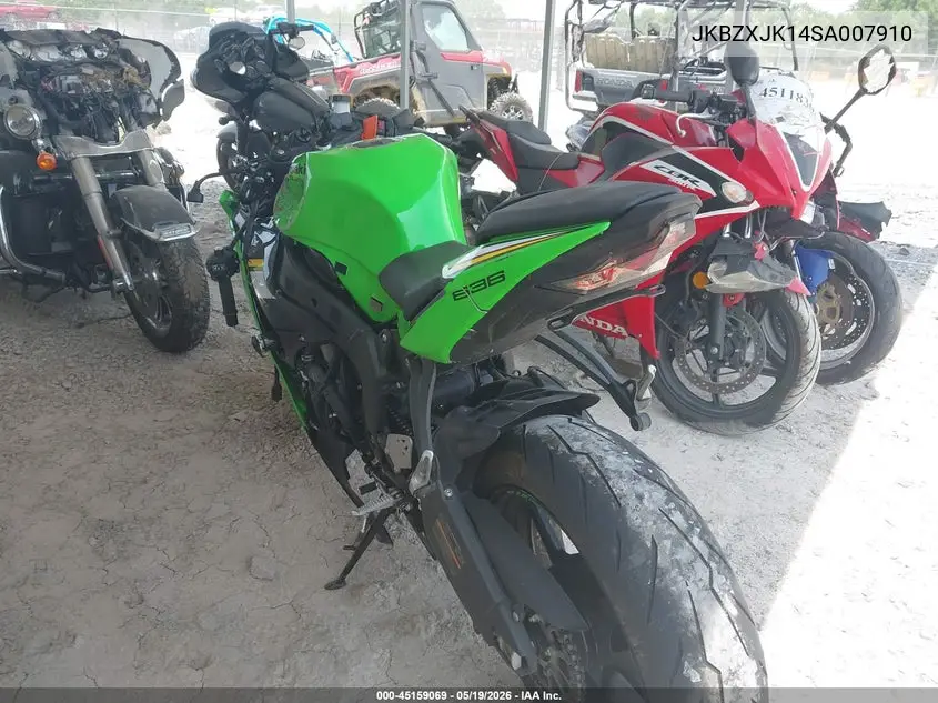 2025 Kawasaki Zx636 K VIN: JKBZXJK14SA007910 Lot: 45159069