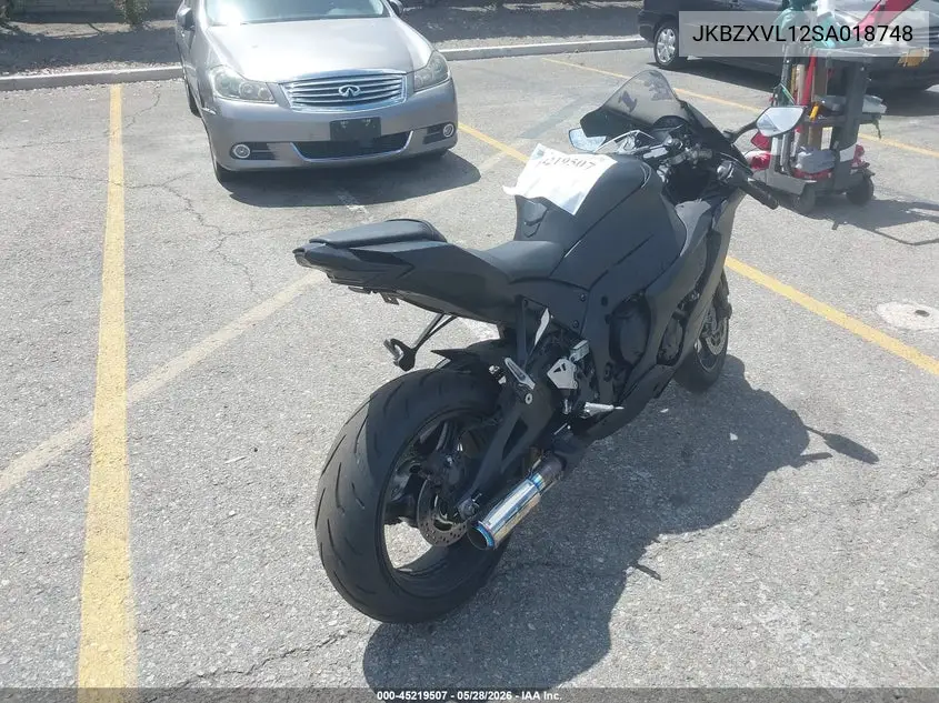 2025 Kawasaki Zx1002 L VIN: JKBZXVL12SA018748 Lot: 45219507