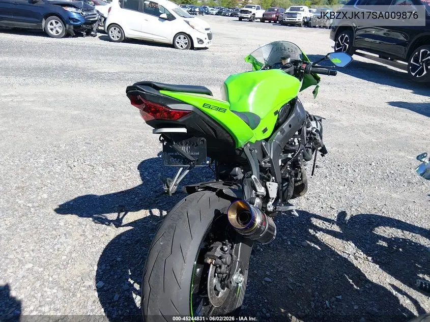 2025 Kawasaki Zx636 K VIN: JKBZXJK17SA009876 Lot: 45244831